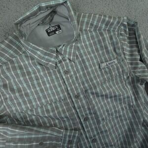Habit Shirt Performance Fishing Mens Medium Vented Long Sleeve Pockets Quick Dry